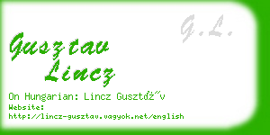 gusztav lincz business card